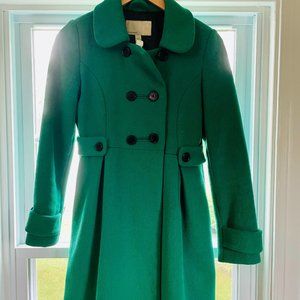 Old Navy Pea Coat XS Green Women Winter Wool